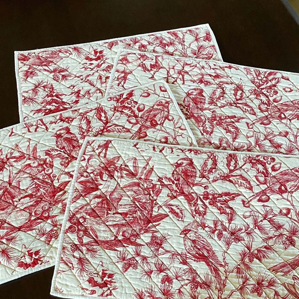 Williams Sonoma Holiday Toile Placemats - Set of 4
